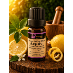 ΑΙΘΕΡΙΟ ΕΛΑΙΟ ΛΕΜΟΝΙ ΦΥΣΙΚΟ (Lemon cold pressed essential oil)