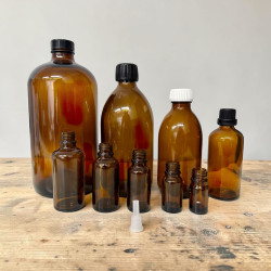 ΦΙΑΛΗ ΚΑΡΑΜΕΛΕ γυάλινη 5ml -1L με εσωτερικό dropper και καπάκι